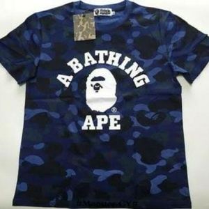 Bape Shirts Bape Camo Blue Tee Poshmark